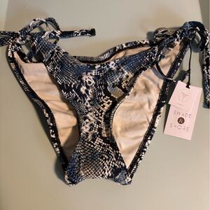 Shade & Shore Blue Snake Print Bikini Bottom